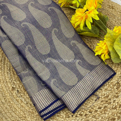 Semi Tussar Silk - Blue Shade - VVSTS001