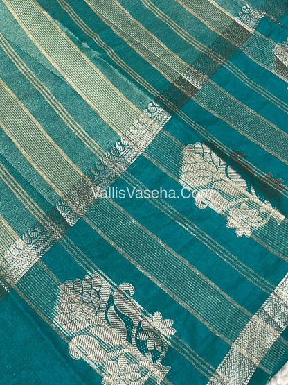 Semi Tissue Tussar Silk - Ramar Blue Shade - VVSTS043