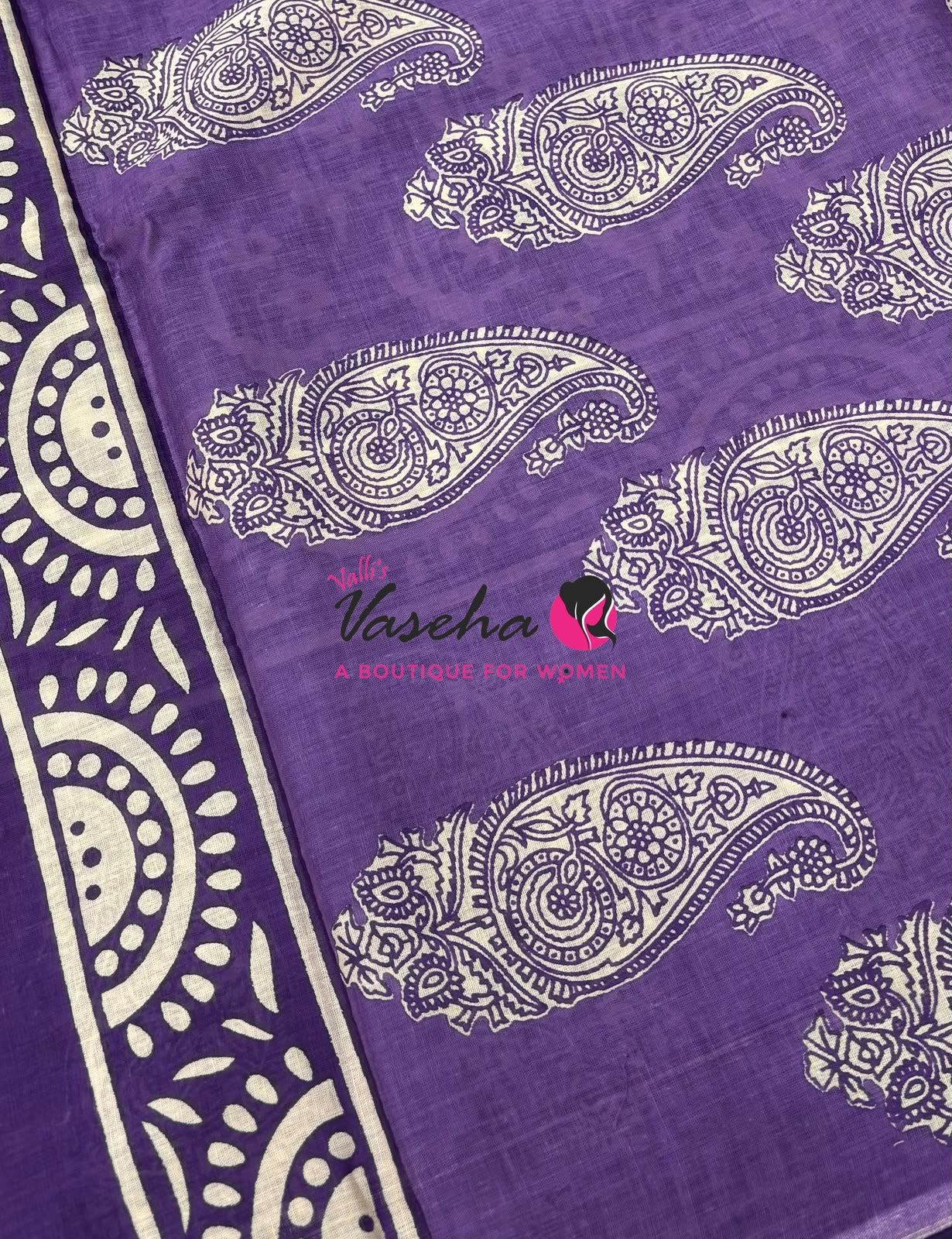 Pure Soft Mul Mul Cotton Sarees - Hand Block Prints - VVMMC011