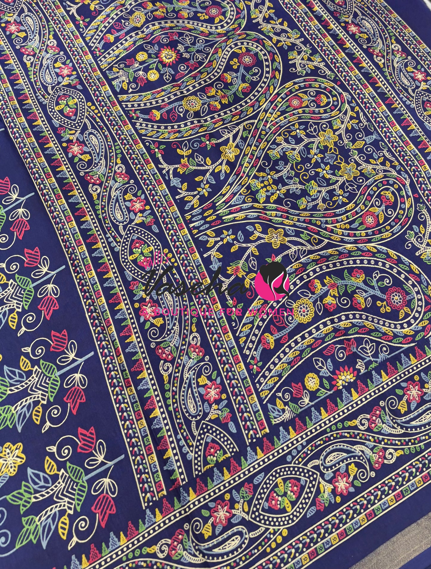Casual Wear - Fancy Printed Silk  - Navy Blue Shade - VVFPS001
