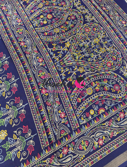 Casual Wear - Fancy Printed Silk  - Navy Blue Shade - VVFPS001