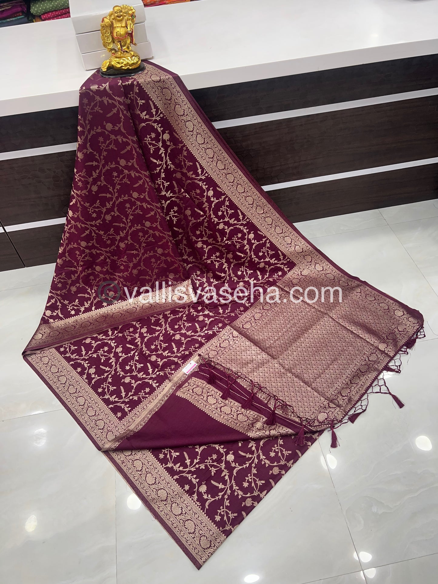 Banarasi - Heritage Silk - Semi Kathan Silk - Wine Shade- VVBHS001