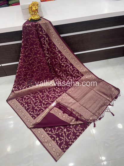 Banarasi - Heritage Silk - Semi Kathan Silk - Wine Shade- VVBHS001