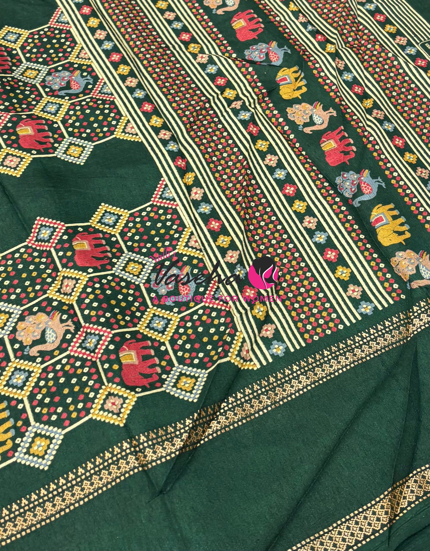 Casual Wear - Semi Printed Silk - Fancy Mixed Variety - Green   - VVFMC008