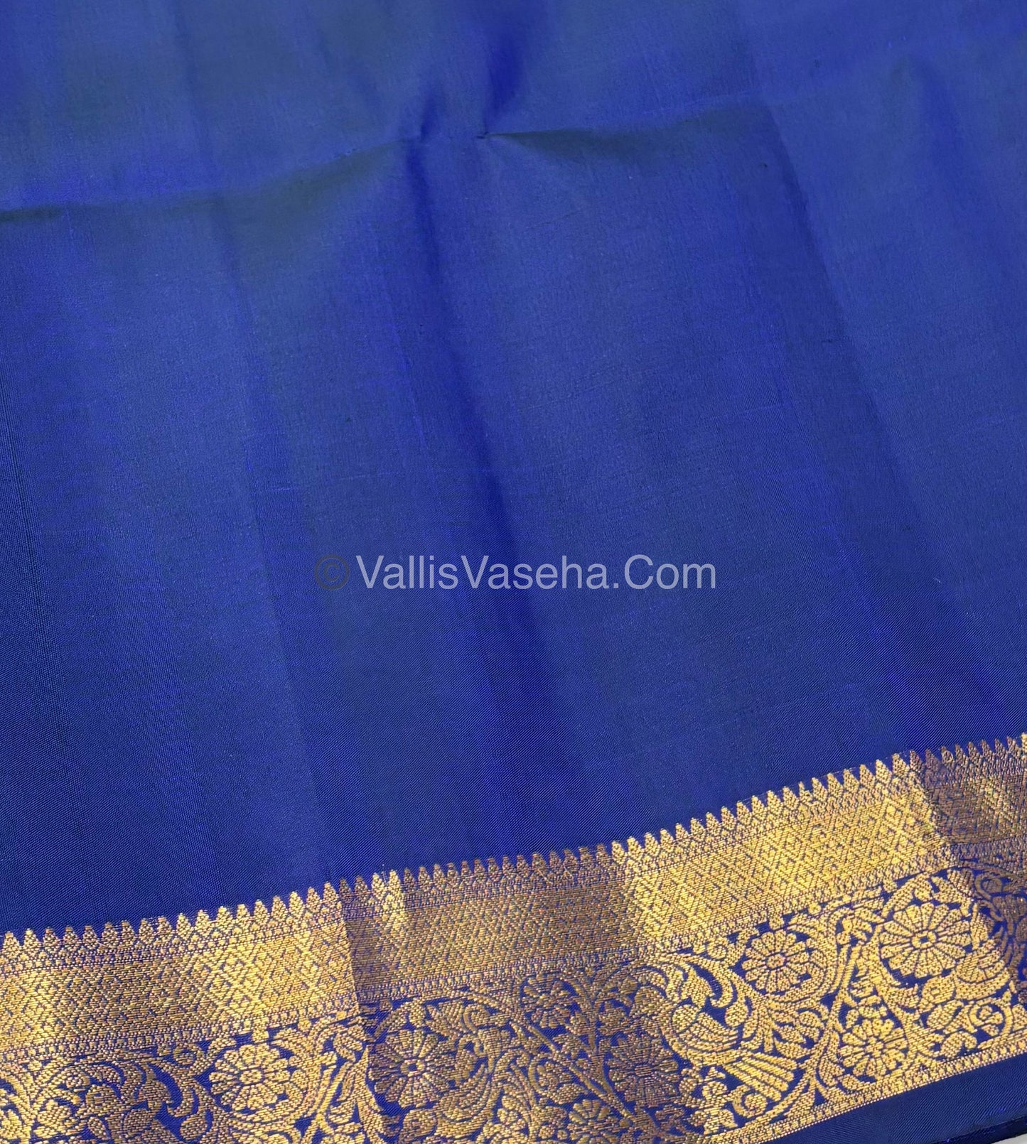 Pure Soft Silk Saree - Kanchi Border - Blue Shade - VVPSS046