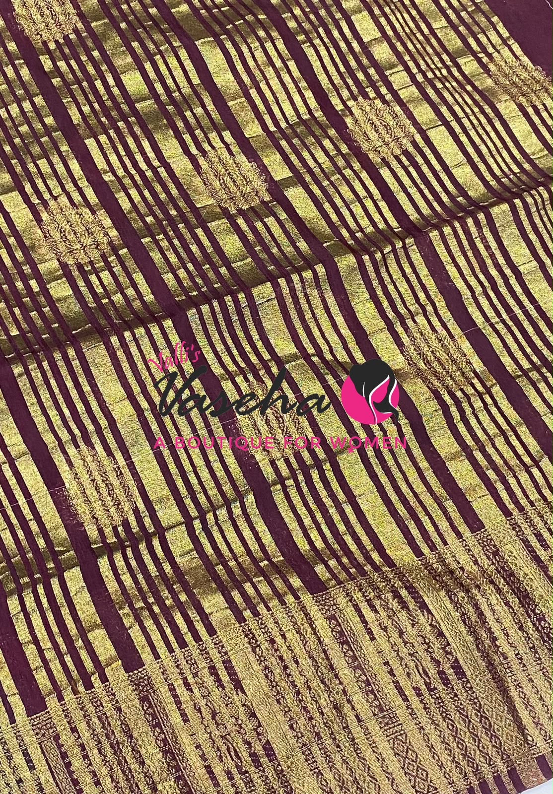 Semi Jute Silk Saree - Green With Maroon Shade- VVSJS002
