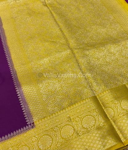 Premium Viscose Saree - Purple & Yellow Shade - VVPV001