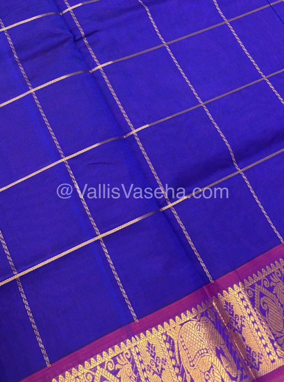 Semi Silk Cotton Saree - Pink with Blue shade - VVSSC002