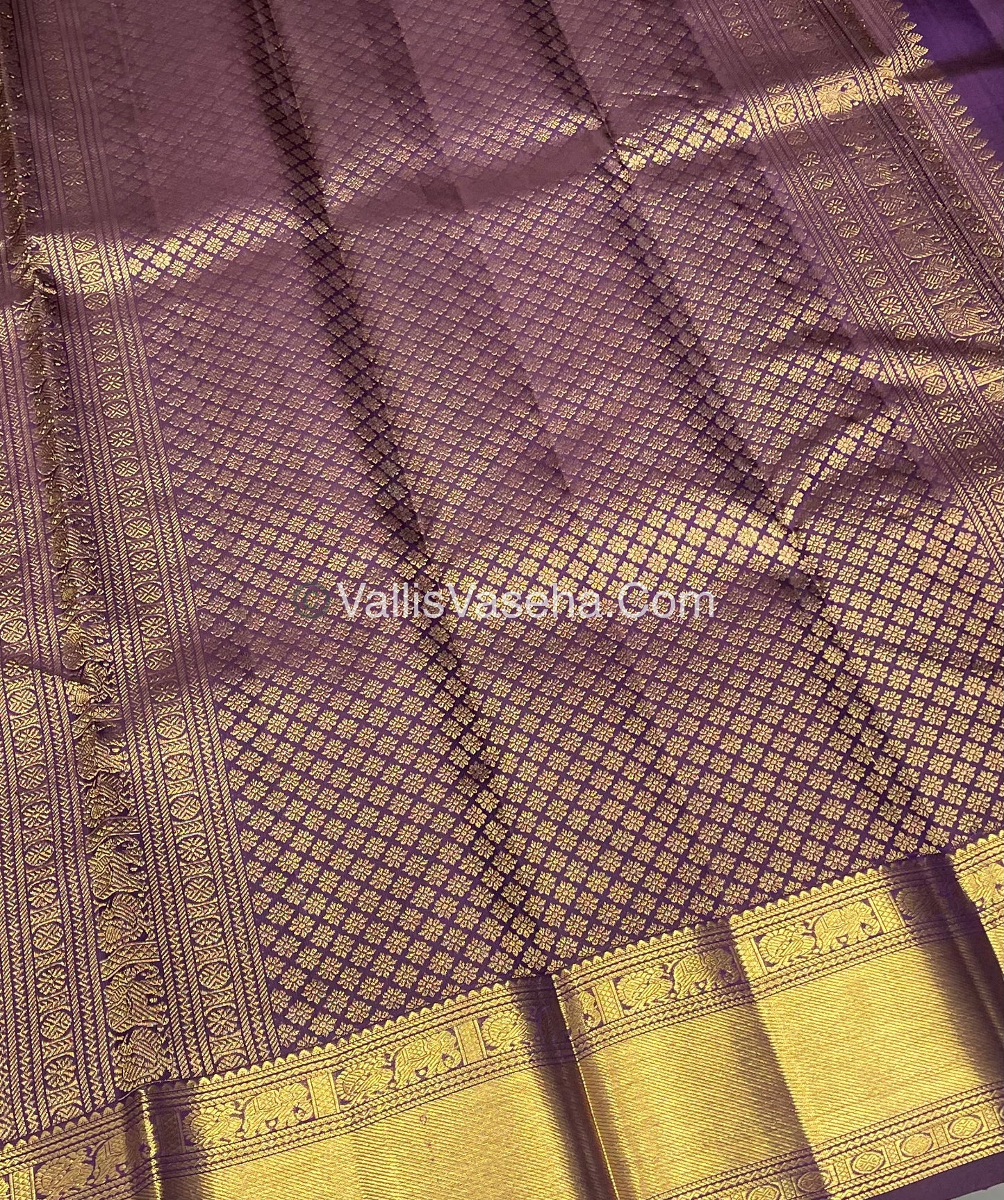 Pure Kanchipuram Silk Saree - Purple Shade - VVPS014