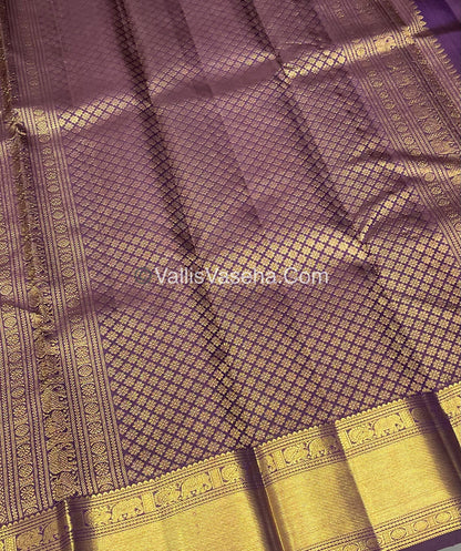 Pure Kanchipuram Silk Saree - Purple Shade - VVPS014