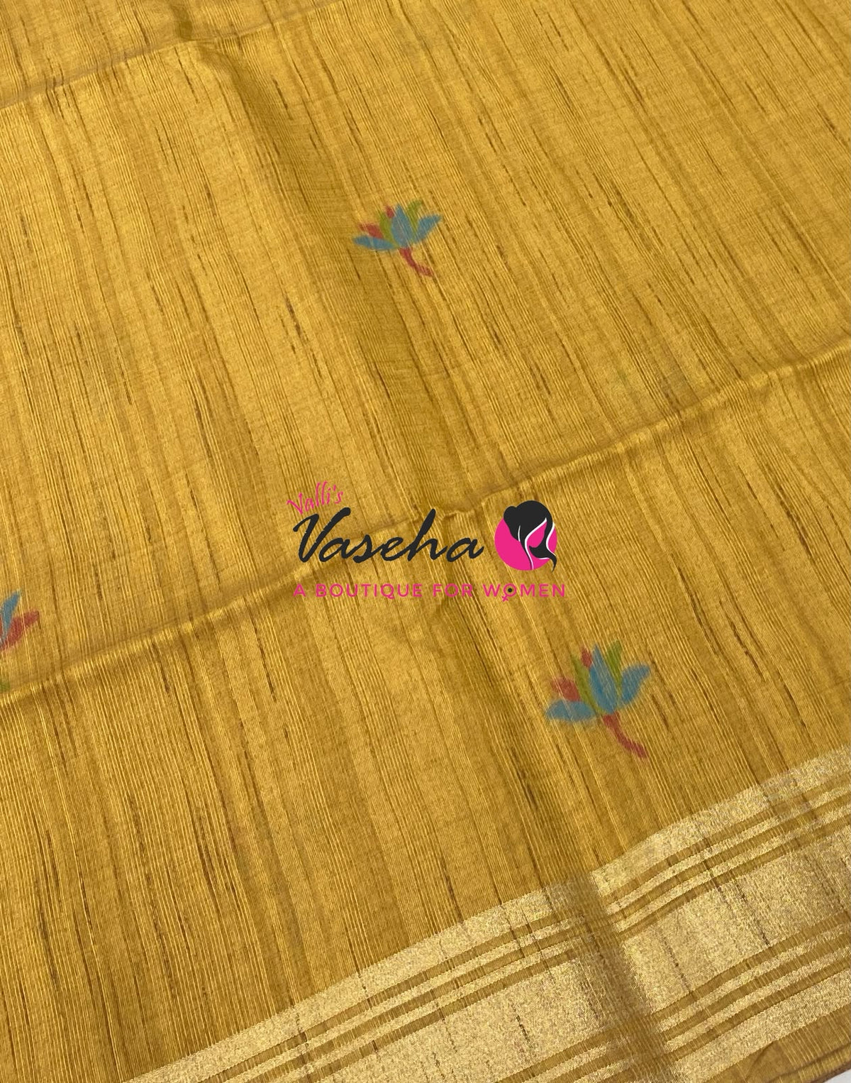 Muga Tissue Linen Saree - Yellow Shade - VVMLT002