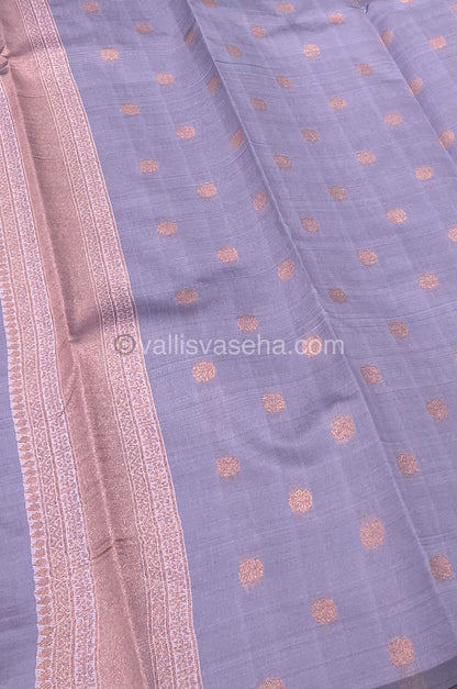 Semi Silk Saree - Kanchi Semi Silk Style - Peacock Border - VVSSS006