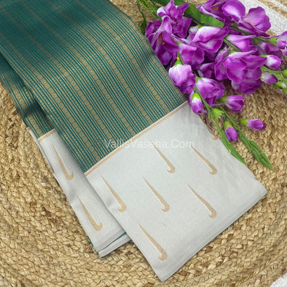 Kanchi Semi Silk - Ramar Blue with Cream VVKSS001