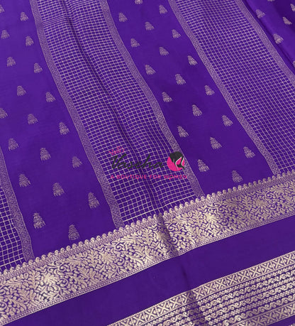 Semi Mysore Crepe Silk  - Purple Shade - VVSMC004