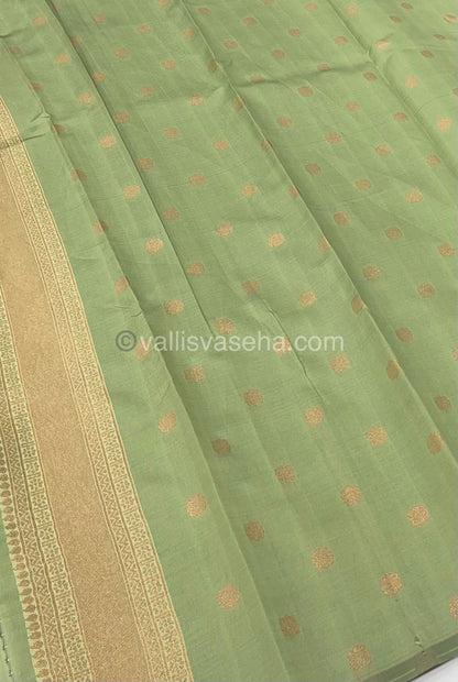 Semi Silk Saree - Kanchi Semi Silk Style - Peacock Border - VVSSS006