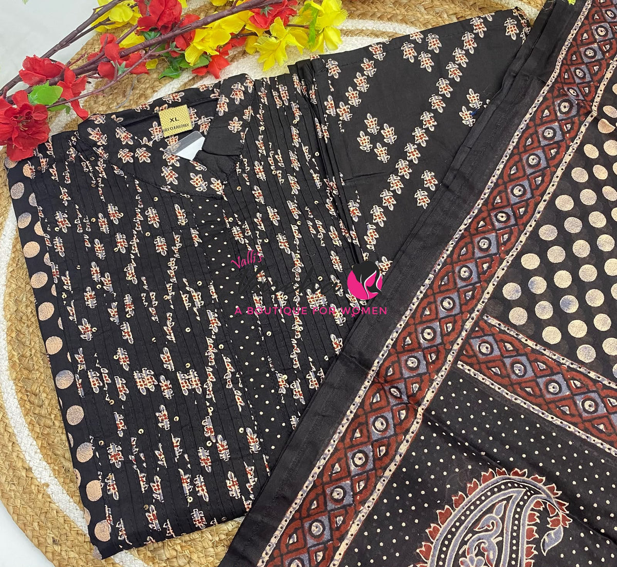 Ready Made | Anarkali Set  |Salwar, Kameez & Duppatta(3pc)|Cotton |VVRMS036