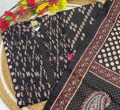 Ready Made | Anarkali Set  |Salwar, Kameez & Duppatta(3pc)|Cotton |VVRMS036