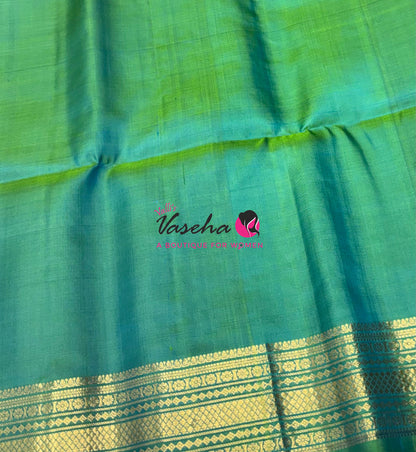 Pure Soft Silk Saree - Dual Tone Green Shade - VVPSS098