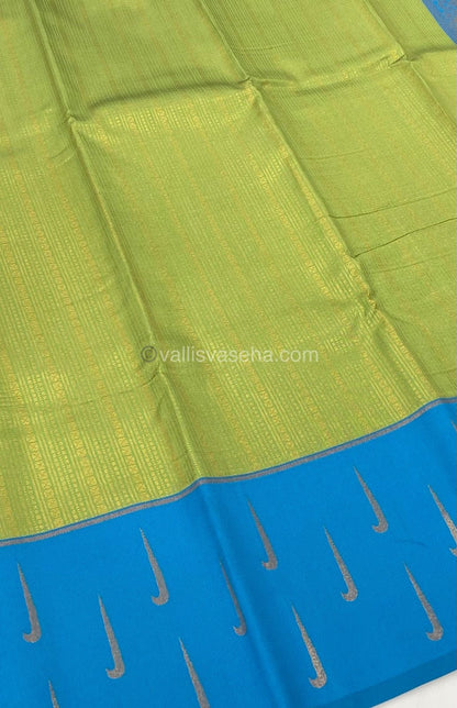 Kanchi Semi Silk - Light Green with Blue - VVKSS001