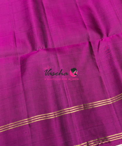 Pure Soft Silk Saree  - Mustard Yellow & Purplish Pink Combo - VVPSS145