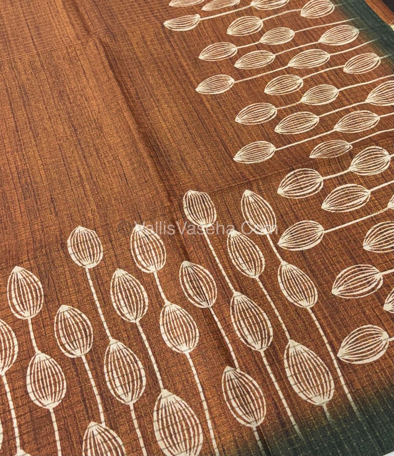 Art Tussar / Art Silk - Orange & Green  Shade - VVATS001