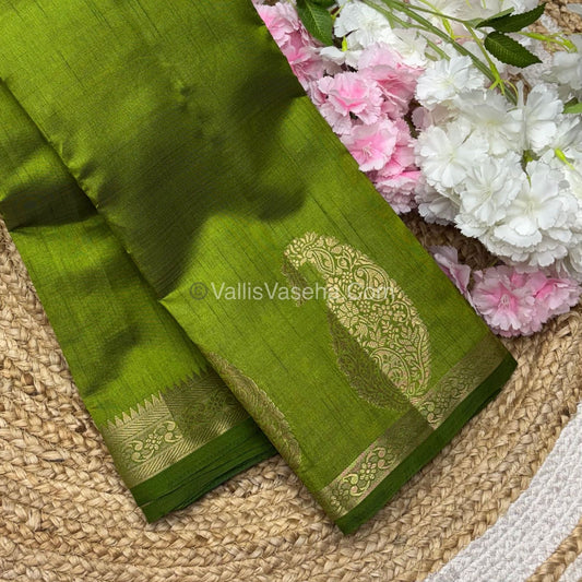 Semi Tussar Silk - Small Mango - Green Shade - VVSTS002
