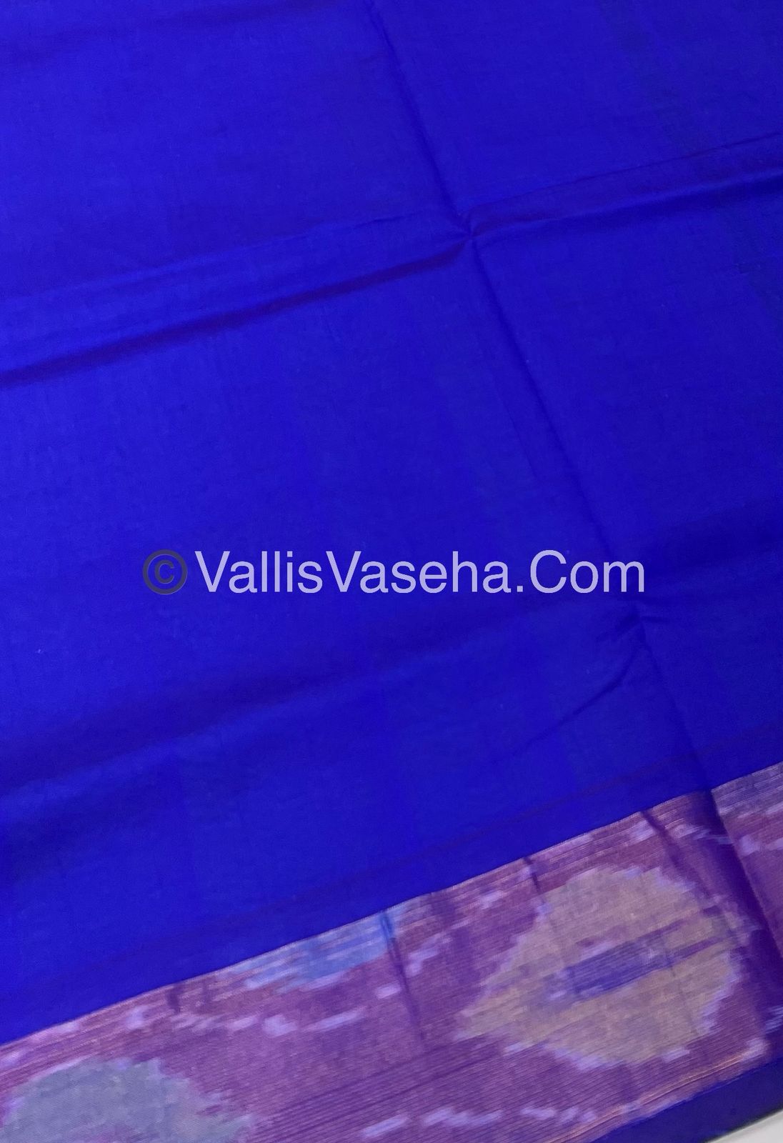 Semi Silk Cotton Saree -  Blue & Blue  - VVSSC001