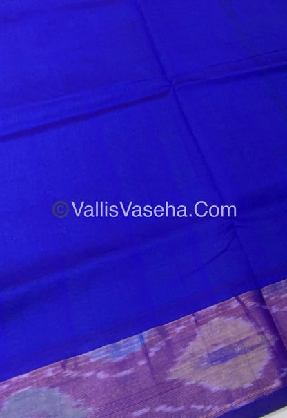 Semi Silk Cotton Saree -  Blue & Blue  - VVSSC001