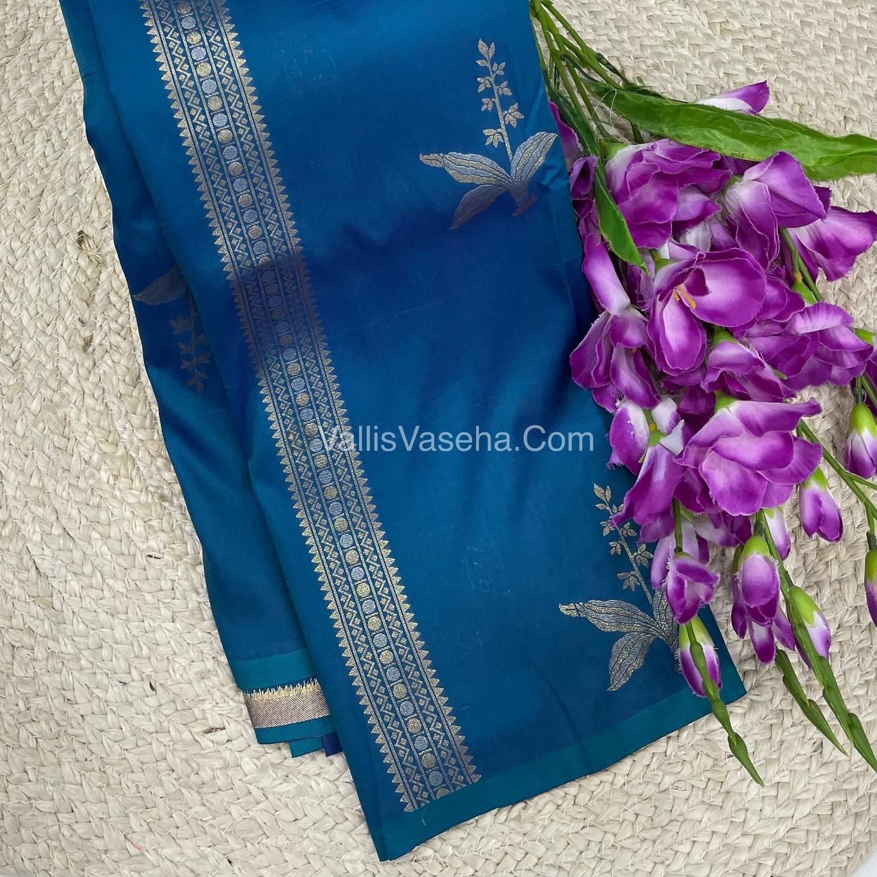 Semi Soft Silk - Border less - Blue Shade -VVSSS034