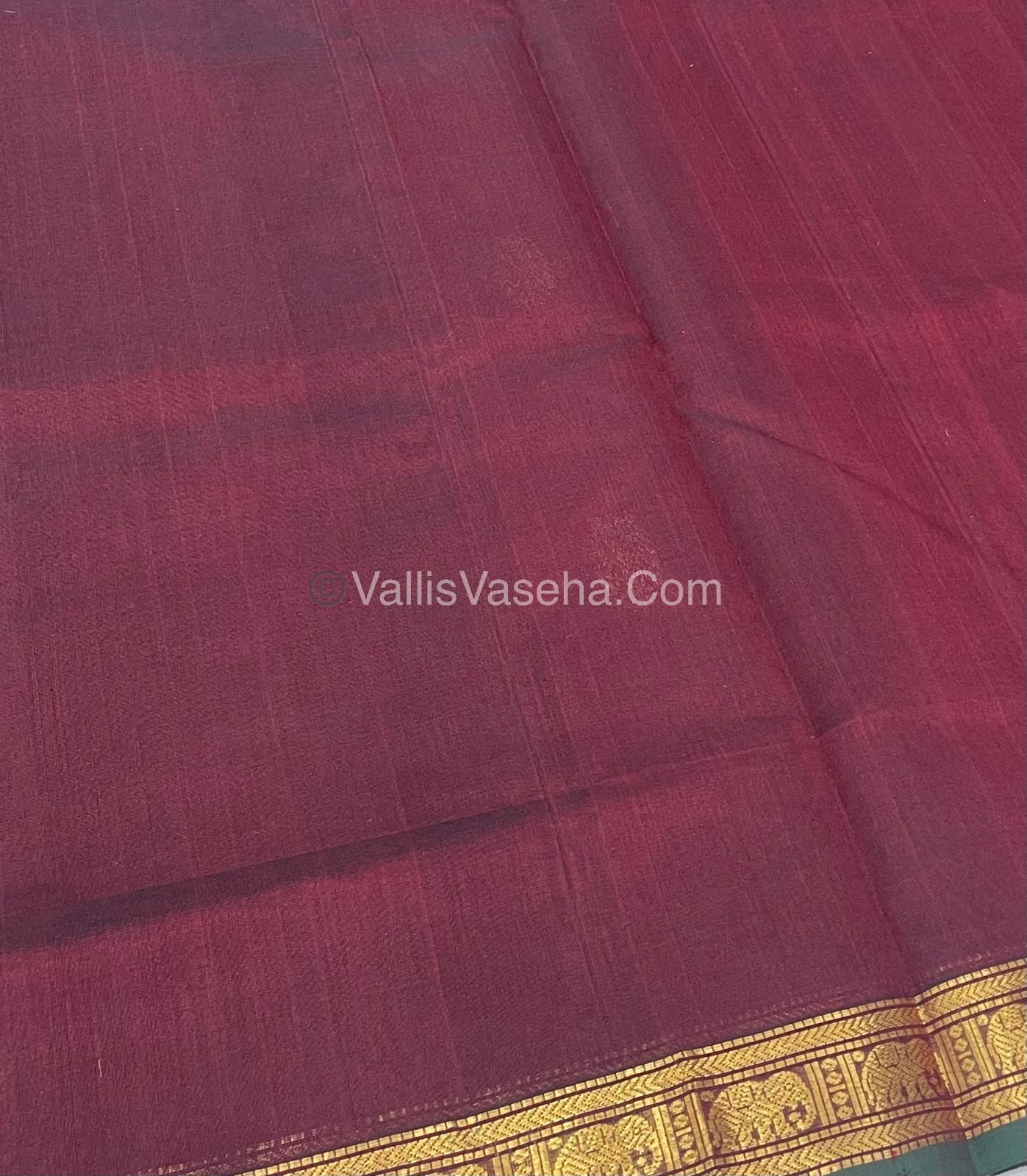 Pure Silk Cotton Saree - Retta Mayil Design - VVRMS001