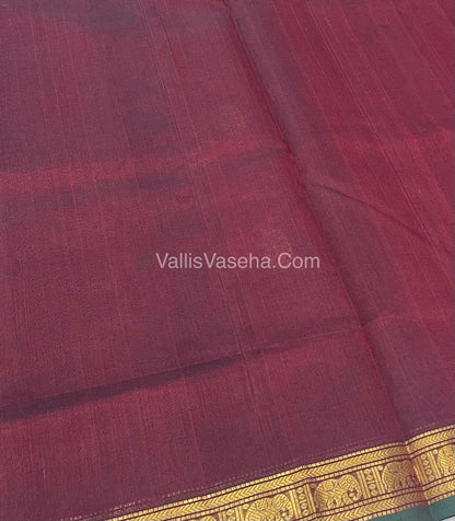 Pure Silk Cotton Saree - Retta Mayil Design - VVRMS001