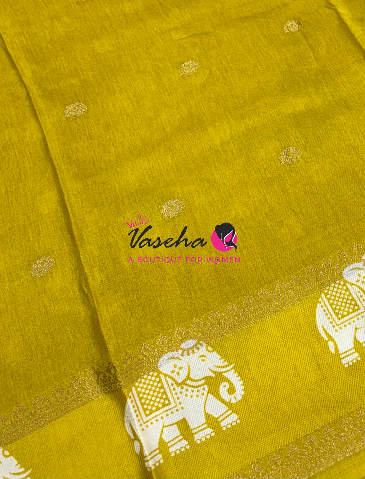Casual Wear Sarees - Semi Binny / Semi Dola Silk - Lemon Yellow Shade - VVSDS007