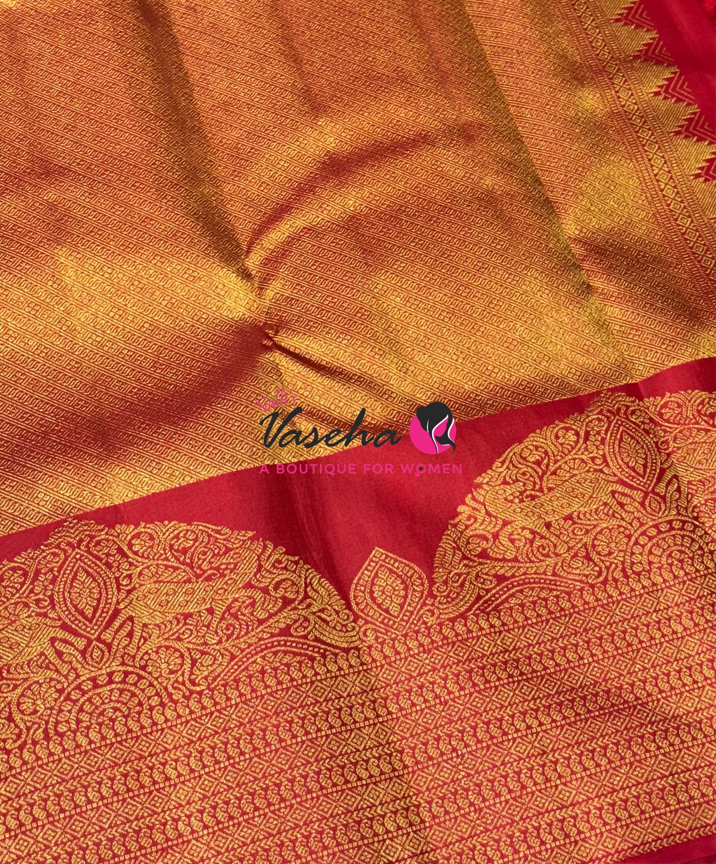 Pure Kanchipuram Silk Saree - Red Shade - VVPS084