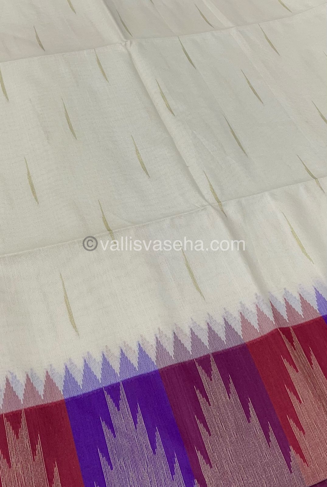 Semi Raw Silk - Half White with purple Shade - VVRS002