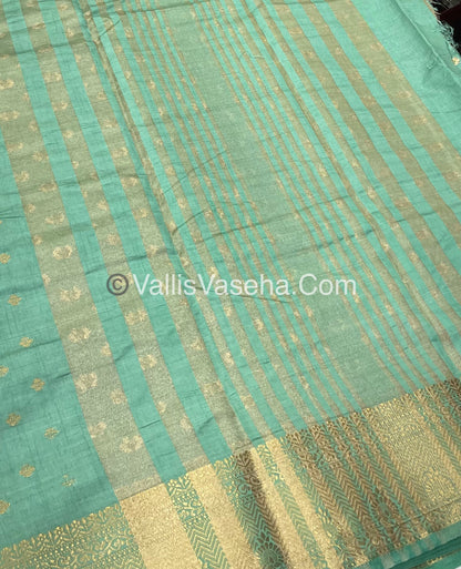 Semi Tussar Silk  - Pastal Green Shade  - VVSTS015