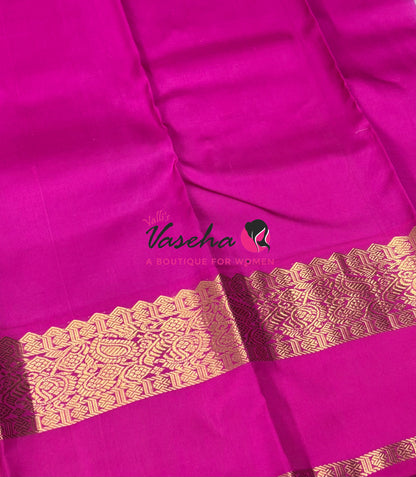 Pure Soft Silk Saree - Grey & Pink - VVPSS089