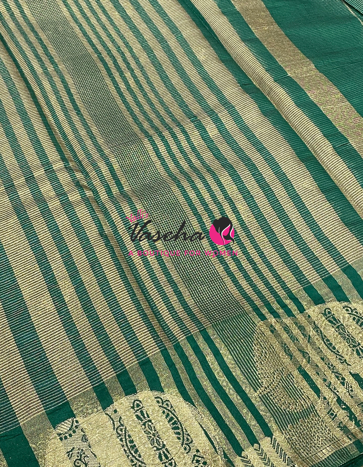 Semi Tussar Silk Saree | Green Shade |VVSTS060