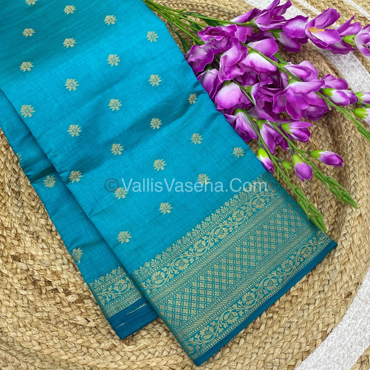 Semi Tussar Silk  - Blue Shade - VVSTS013