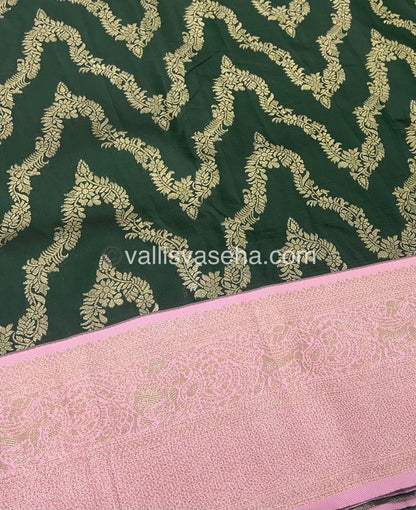 Semi Kanchi Silk - Green & Pink Shade  - VVSKS004