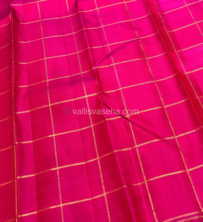 Pure Kanchipuram Silk Saree - Pazhum Pazhamum Checks - VVPS006