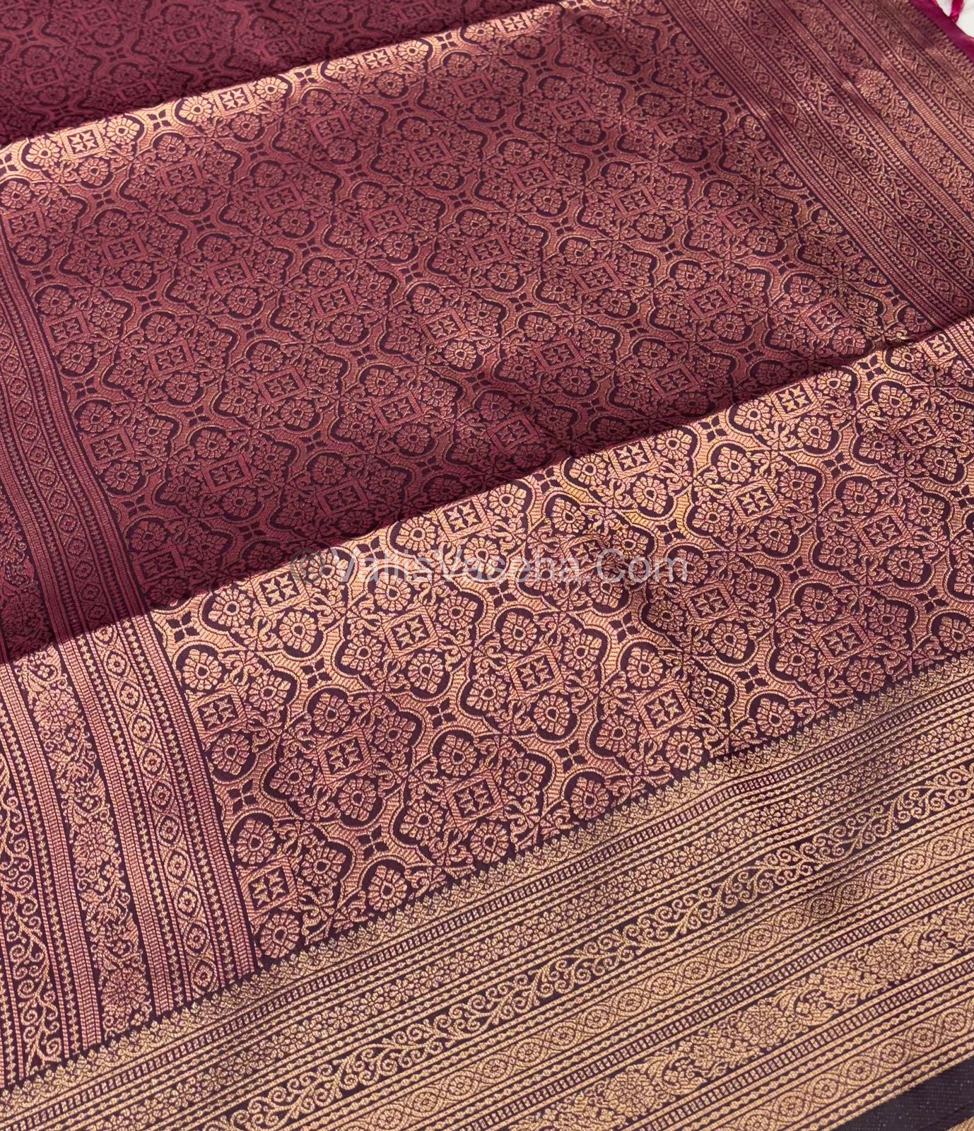 Semi Soft Silk - Light Purple With Dark Purple Shade -VVSSS032 - 5