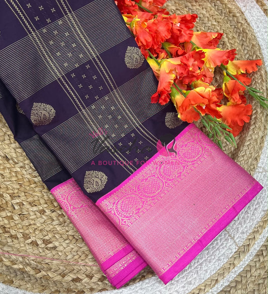 Semi Bridal Kanchi Silk  - Korvai - Premium- VVSKS008