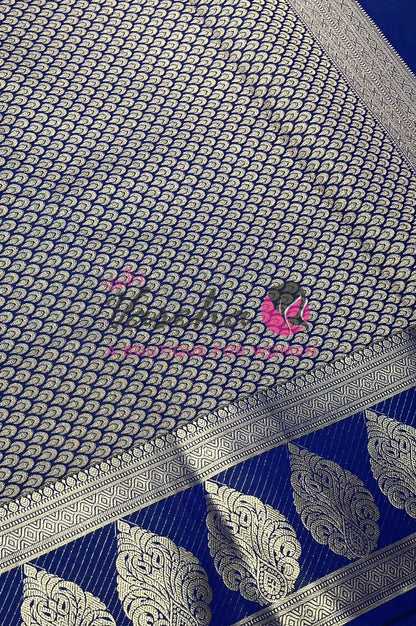 Semi Kanchi Silk - Vairavoosi Butta - VVSKS004 - Blue Shade