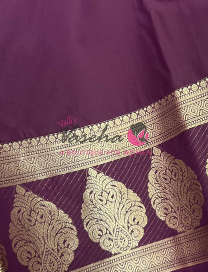 Semi Kanchi Silk - Vairavoosi Butta - VVSKS004 - Wine Shade