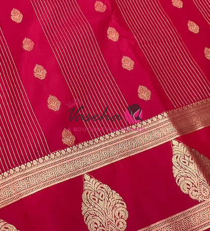 Semi Kanchi Silk - Vairavoosi Butta - VVSKS004 - Pinkish Red Shade