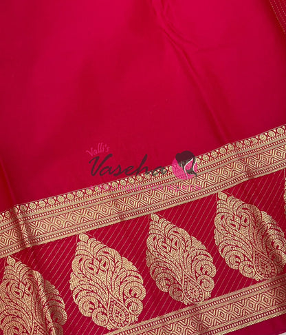 Semi Kanchi Silk - Vairavoosi Butta - VVSKS004 - Pinkish Red Shade