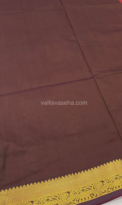 Semi Silk Cotton Saree - Rust mixed Red & Brown Combo - VVSSC001