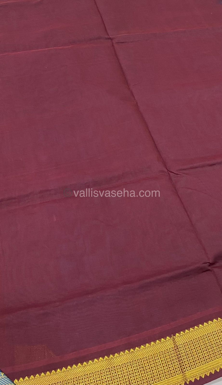 Semi Silk Cotton Saree - Blue & Brown Combo - VVSSC001