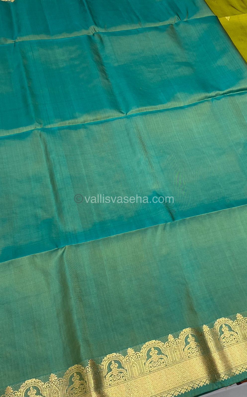 Pure Soft Silk Saree - Mehandi Green With Tile Green Combo - VVPSS015