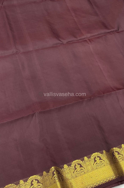 Pure Soft Silk Saree - Grey With Brown Combo - VVPSS015